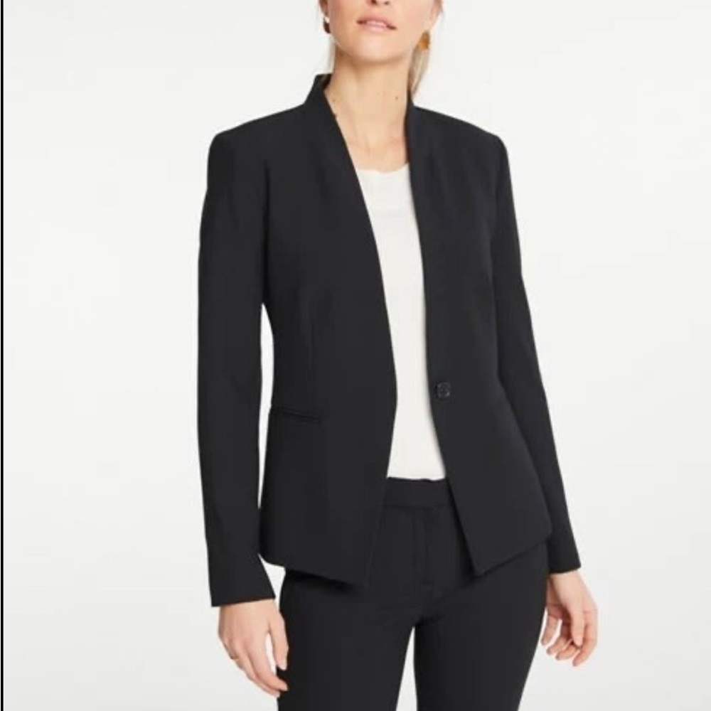 Ann Taylor Cutaway Blazer - black